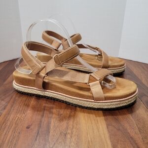 Banana Republic Leather Sport Sandal Adjustable Straps Espardrille Size 10M